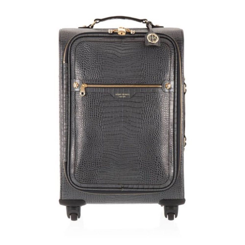 Henri Bendel Black Gold Hardware West 57th Wheeled Luggage